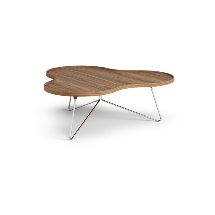 Table Flower Mono édition spéciale 107x114 cm - H39 cm noyer laqué acier chromé - Swedese