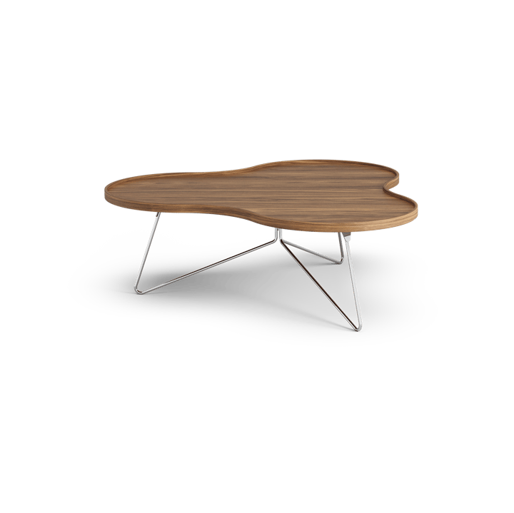 Table Flower Mono édition spéciale 107x114 cm, H39 cm noyer laqué acier chromé Swedese