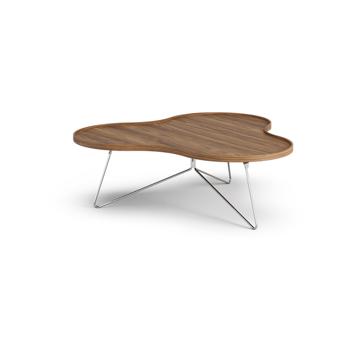 Table Flower Mono édition spéciale 107x114 cm, H39 cm noyer laqué acier chromé Swedese