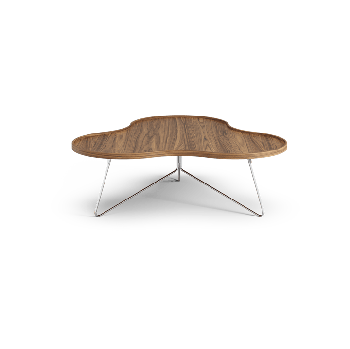 Table Flower Mono édition spéciale 107x114 cm, H39 cm noyer laqué acier chromé Swedese