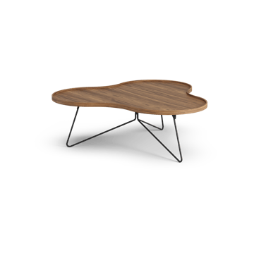 Table Flower Mono édition spéciale 107x114 cm - H39 cm noyer laqué acier noirci - Swedese