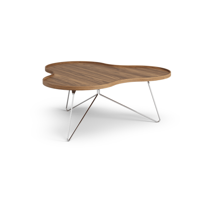 Table Flower Mono édition spéciale 107x114 cm - H45 cm noyer laqué acier chromé - Swedese
