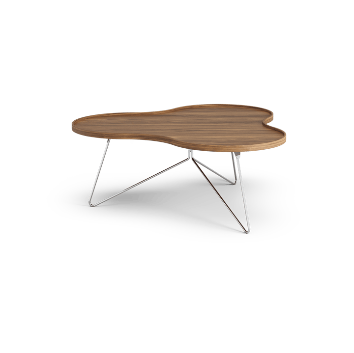Table Flower Mono édition spéciale 107x114 cm, H45 cm noyer laqué acier chromé Swedese