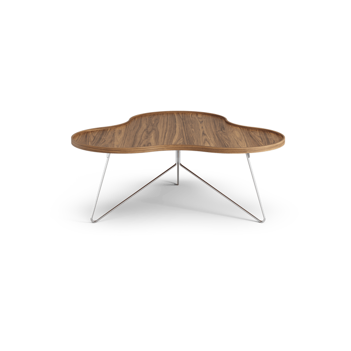 Table Flower Mono édition spéciale 107x114 cm, H45 cm noyer laqué acier chromé Swedese