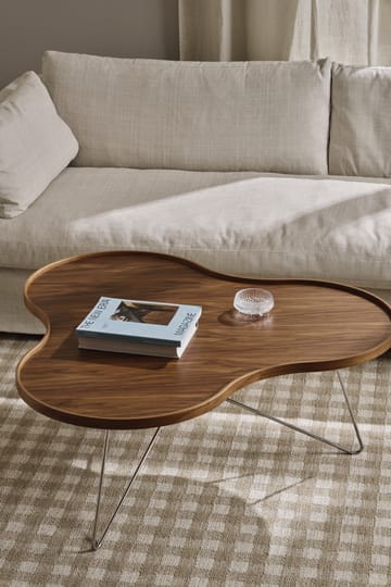 Table Flower Mono édition spéciale 107x114 cm - H45 cm noyer laqué acier chromé - Swedese
