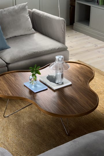 Table Flower Mono édition spéciale 107x114 cm - H45 cm noyer laqué acier chromé - Swedese