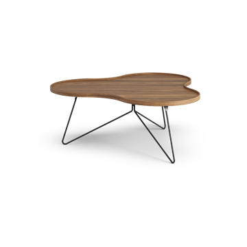 Table Flower Mono édition spéciale 107x114 cm - H45 cm noyer laqué acier noirci - Swedese