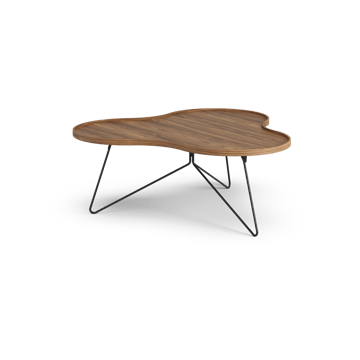Table Flower Mono édition spéciale 107x114 cm - H45 cm noyer laqué acier noirci - Swedese