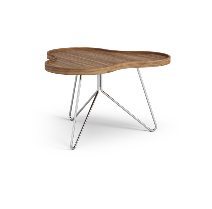 Table Flower Mono édition spéciale 62x66 cm - H39 cm noyer laqué acier chromé - Swedese