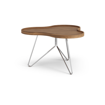 Table Flower Mono édition spéciale 62x66 cm - H39 cm noyer laqué acier chromé - Swedese