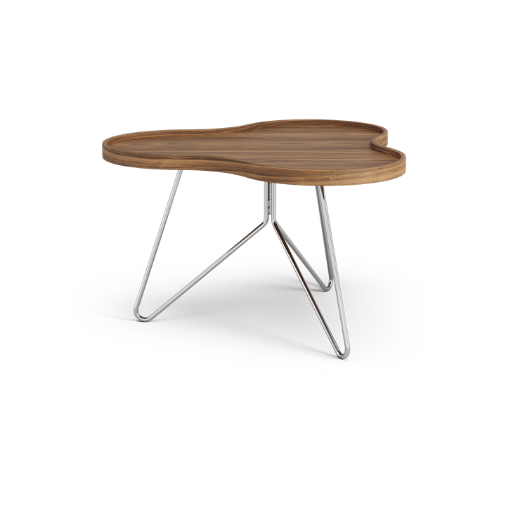 Table Flower Mono édition spéciale 62x66 cm, H39 cm noyer laqué acier chromé Swedese