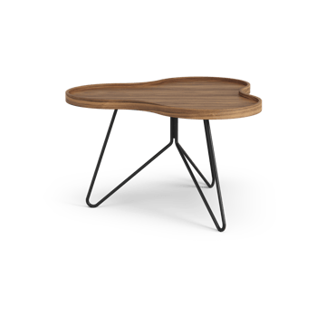 Table Flower Mono édition spéciale 62x66 cm - H39 cm noyer laqué acier noirci - Swedese