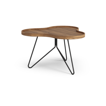 Table Flower Mono édition spéciale 62x66 cm - H39 cm noyer laqué acier noirci - Swedese