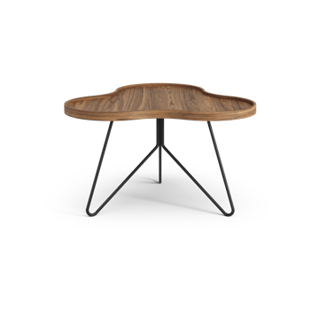 Table Flower Mono édition spéciale 62x66 cm - H39 cm noyer laqué acier noirci - Swedese