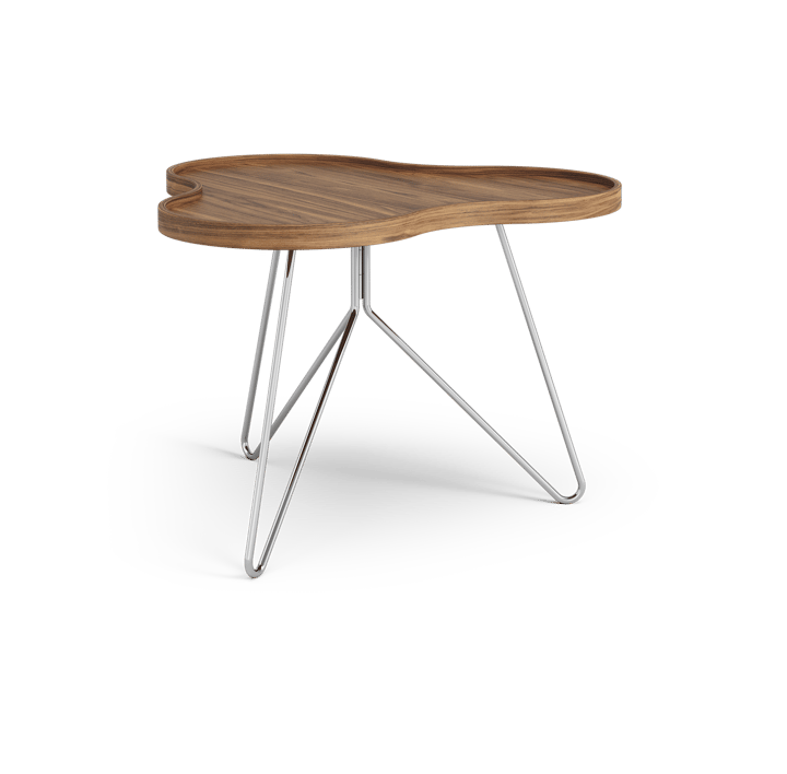 Table Flower Mono édition spéciale 62x66 cm - H45 cm noyer laqué acier chromé - Swedese