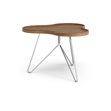 Table Flower Mono édition spéciale 62x66 cm - H45 cm noyer laqué acier chromé - Swedese