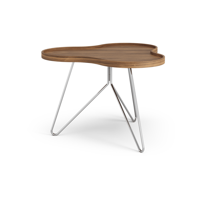 Table Flower Mono édition spéciale 62x66 cm, H45 cm noyer laqué acier chromé Swedese
