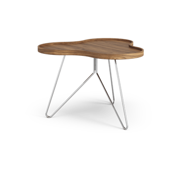 Table Flower Mono édition spéciale 62x66 cm - H45 cm noyer laqué acier chromé - Swedese