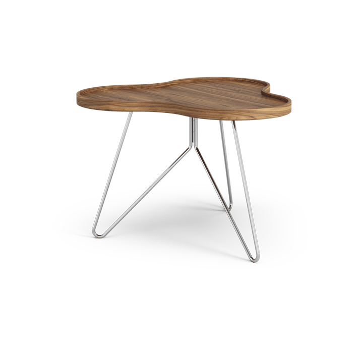 Table Flower Mono édition spéciale 62x66 cm, H45 cm noyer laqué acier chromé Swedese