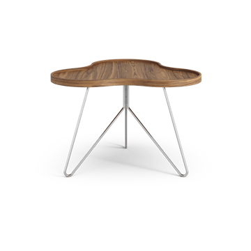 Table Flower Mono édition spéciale 62x66 cm - H45 cm noyer laqué acier chromé - Swedese
