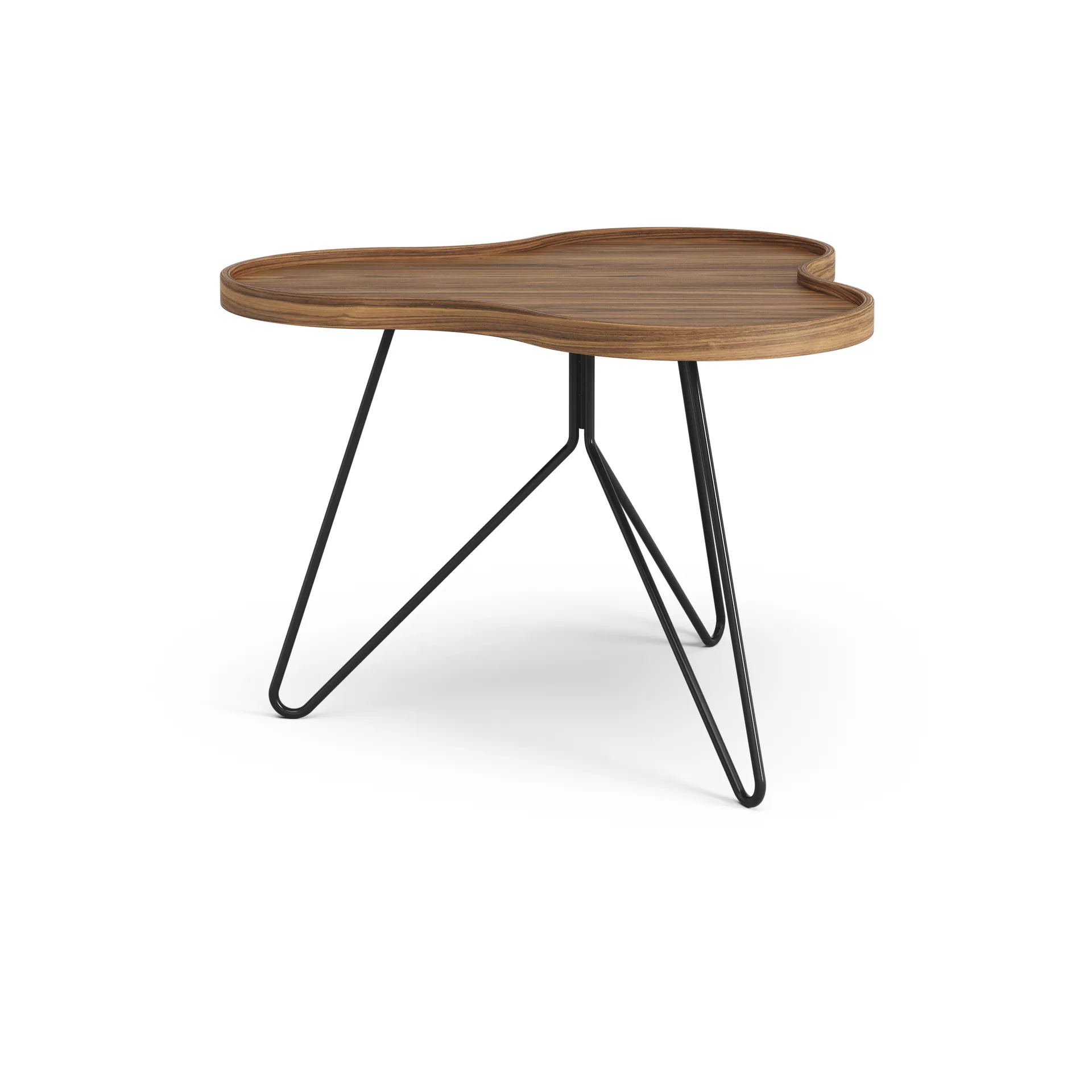 Table Flower Mono édition spéciale 62x66 cm, H45 cm noyer laqué acier noirci Swedese