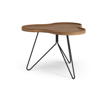 Table Flower Mono édition spéciale 62x66 cm - H45 cm noyer laqué acier noirci - Swedese