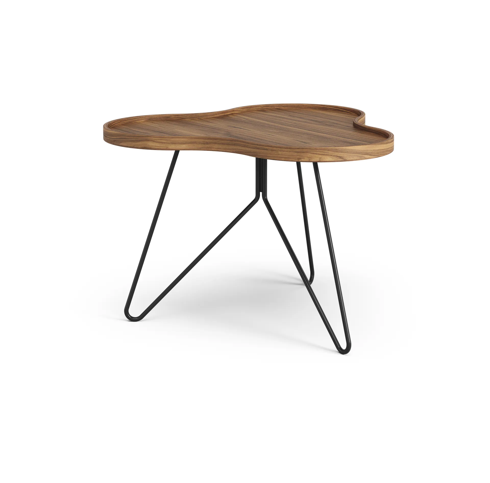 Table Flower Mono édition spéciale 62x66 cm, H45 cm noyer laqué acier noirci Swedese