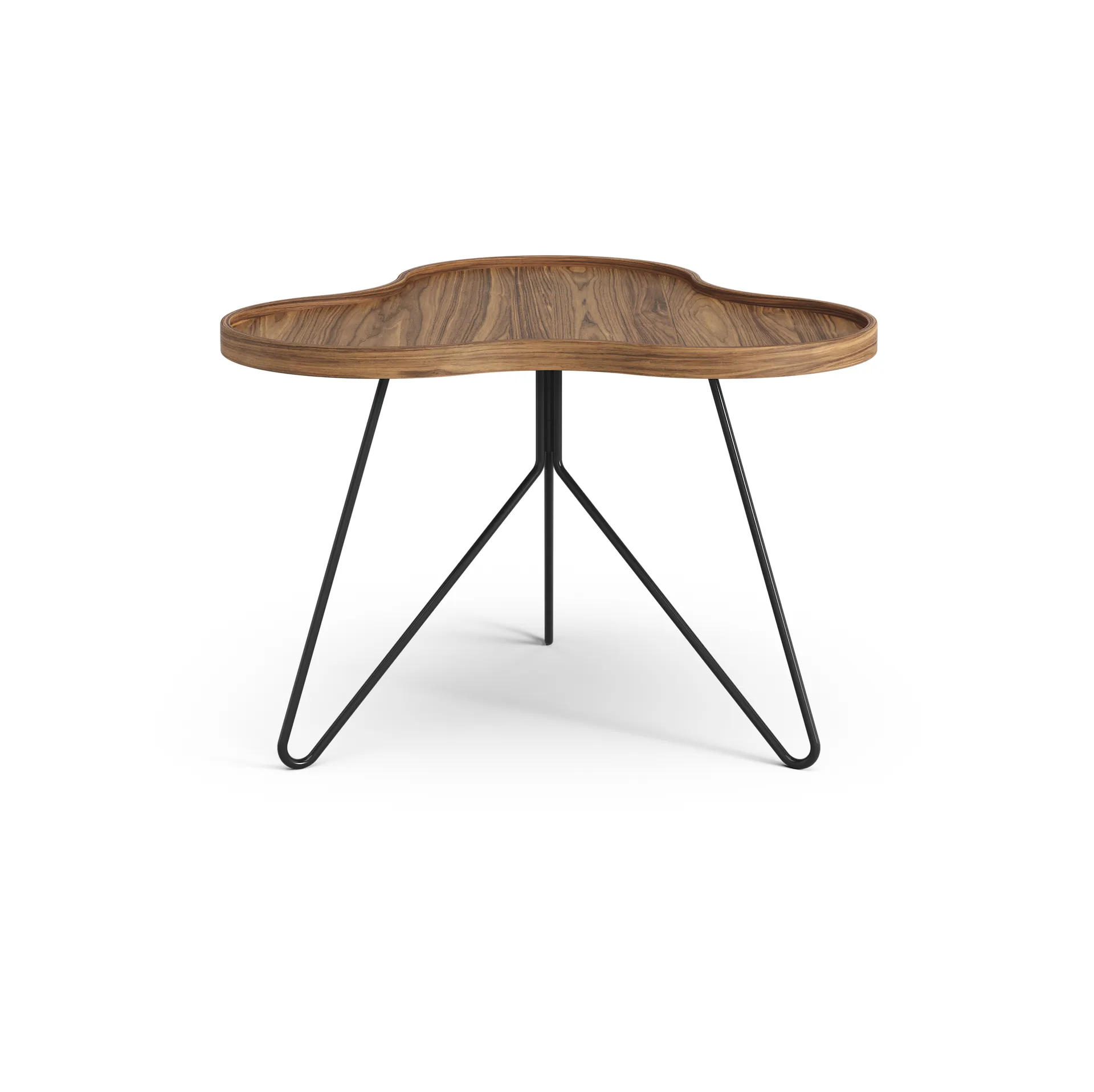 Table Flower Mono édition spéciale 62x66 cm, H45 cm noyer laqué acier noirci Swedese