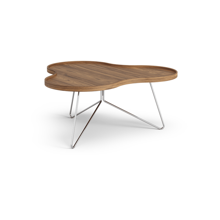 Table Flower Mono édition spéciale 84x90 cm - H39 cm noyer laqué acier chromé - Swedese