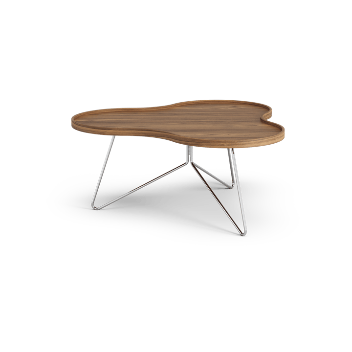 Table Flower Mono édition spéciale 84x90 cm, H39 cm noyer laqué acier chromé Swedese