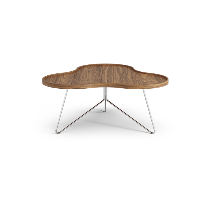 Table Flower Mono édition spéciale 84x90 cm, H39 cm noyer laqué acier chromé Swedese