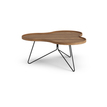 Table Flower Mono édition spéciale 84x90 cm - H39 cm noyer laqué acier noirci - Swedese
