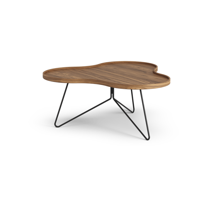 Table Flower Mono édition spéciale 84x90 cm, H39 cm noyer laqué acier noirci Swedese