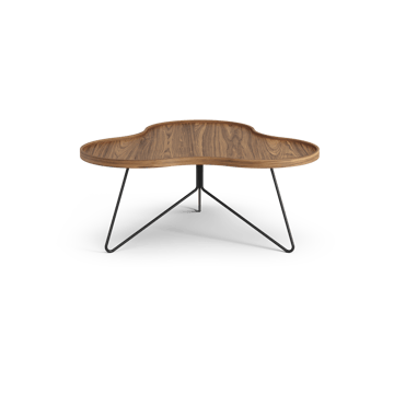 Table Flower Mono édition spéciale 84x90 cm - H39 cm noyer laqué acier noirci - Swedese