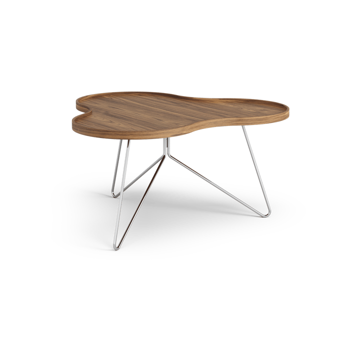 Table Flower Mono édition spéciale 84x90 cm - H45 cm noyer laqué acier chromé - Swedese