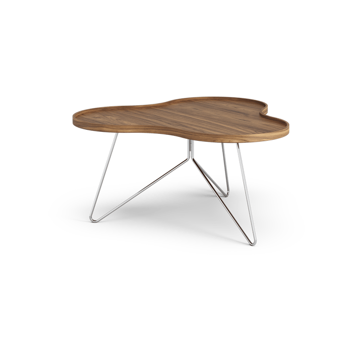 Table Flower Mono édition spéciale 84x90 cm, H45 cm noyer laqué acier chromé Swedese