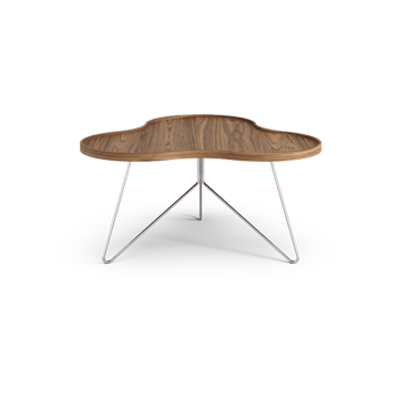 Table Flower Mono édition spéciale 84x90 cm - H45 cm noyer laqué acier chromé - Swedese