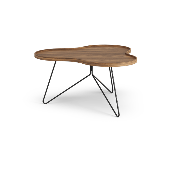 Table Flower Mono édition spéciale 84x90 cm, H45 cm noyer laqué acier noirci Swedese