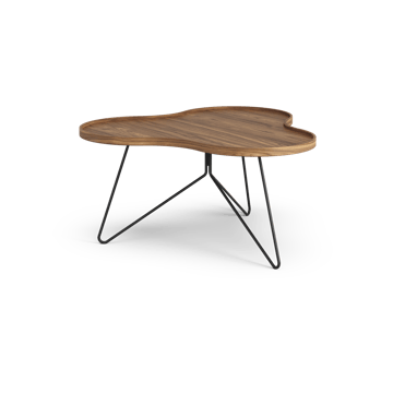 Table Flower Mono édition spéciale 84x90 cm - H45 cm noyer laqué acier noirci - Swedese