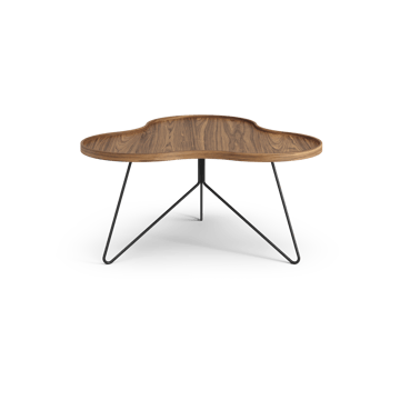 Table Flower Mono édition spéciale 84x90 cm - H45 cm noyer laqué acier noirci - Swedese