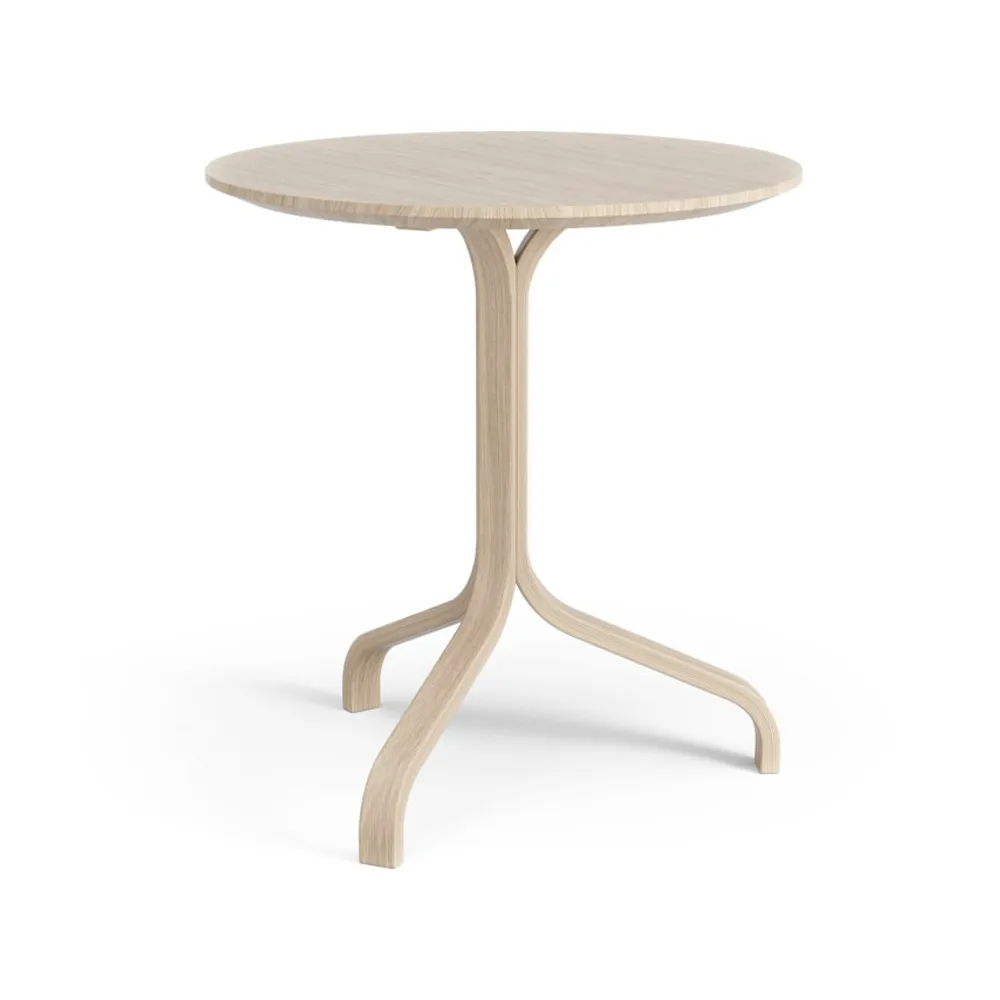 Table Lamino Ø46x49 cm, Chêne pigmenté blanc Swedese