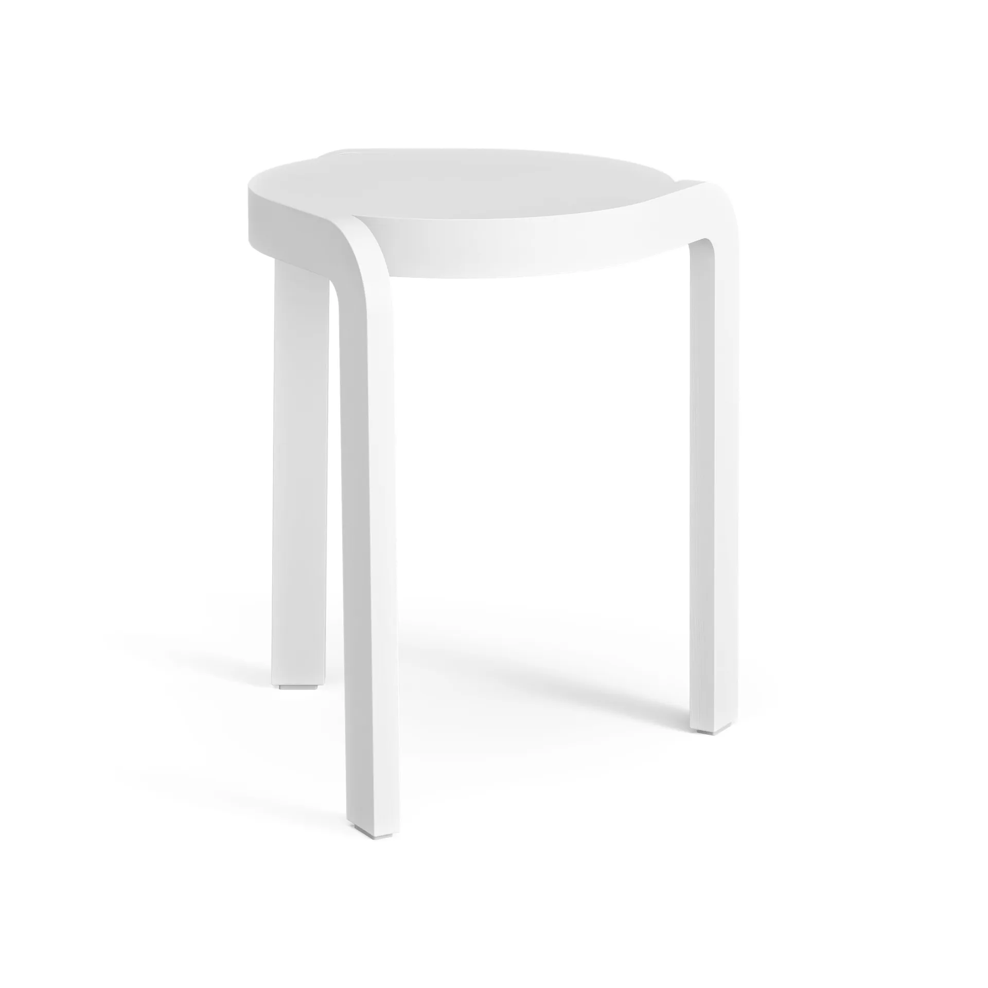 Tabouret Spin H44 cm, Frêne émaillé blanc Swedese