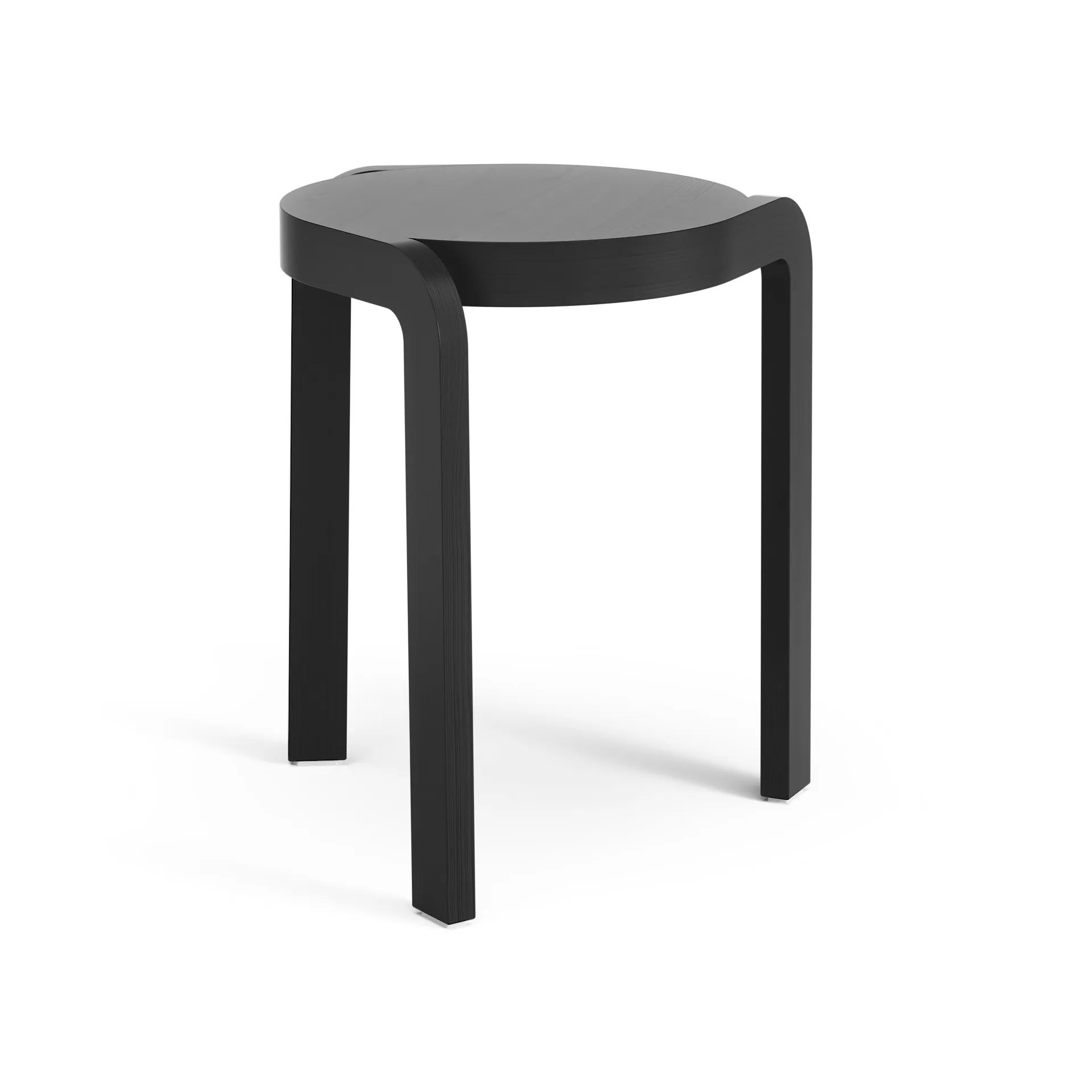 Tabouret Spin H44 cm, Frêne émaillé noir Swedese