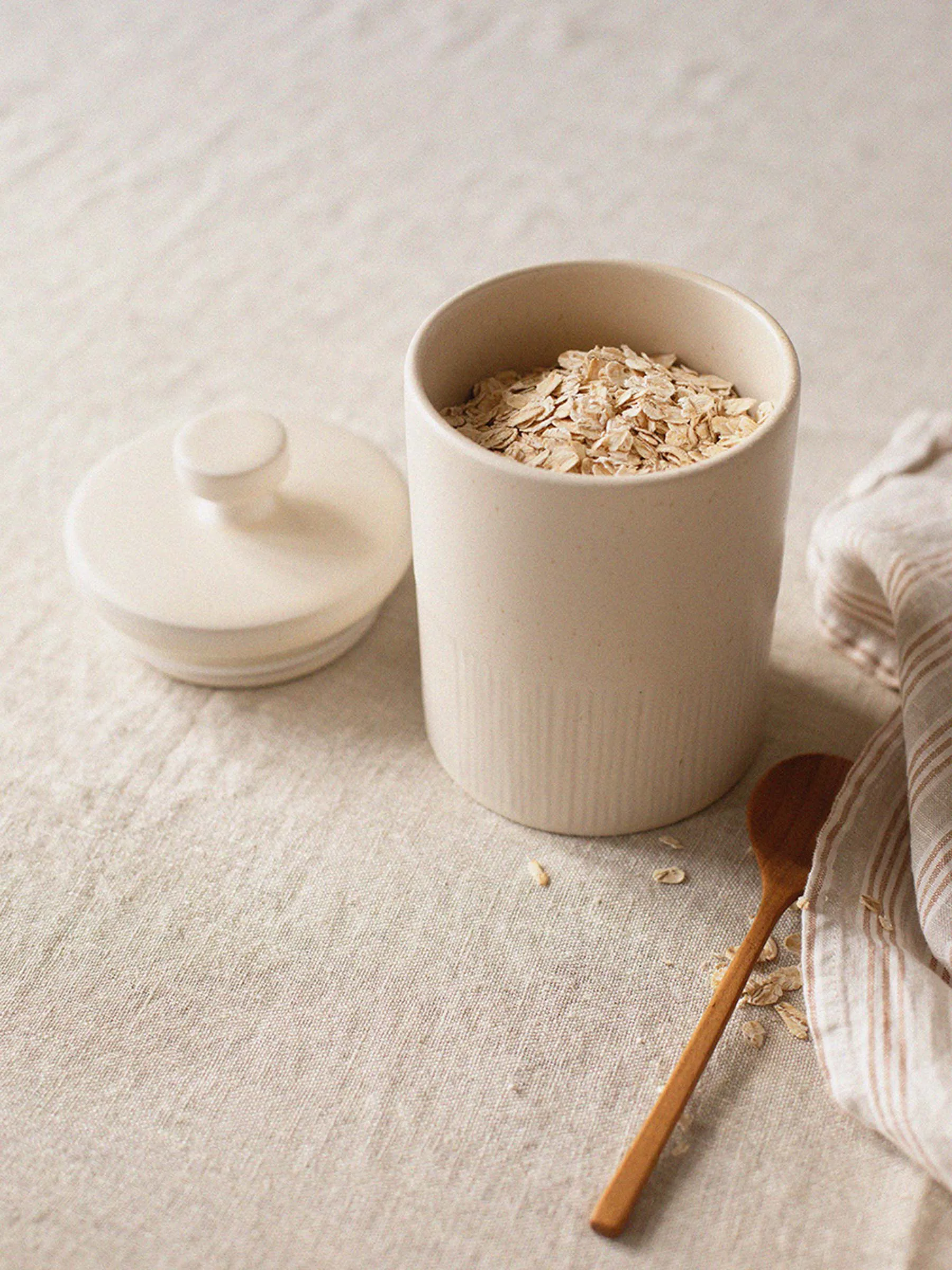 Bocal Palermo avec couvercle, Off-White, moyen 1,1 L Tell Me More