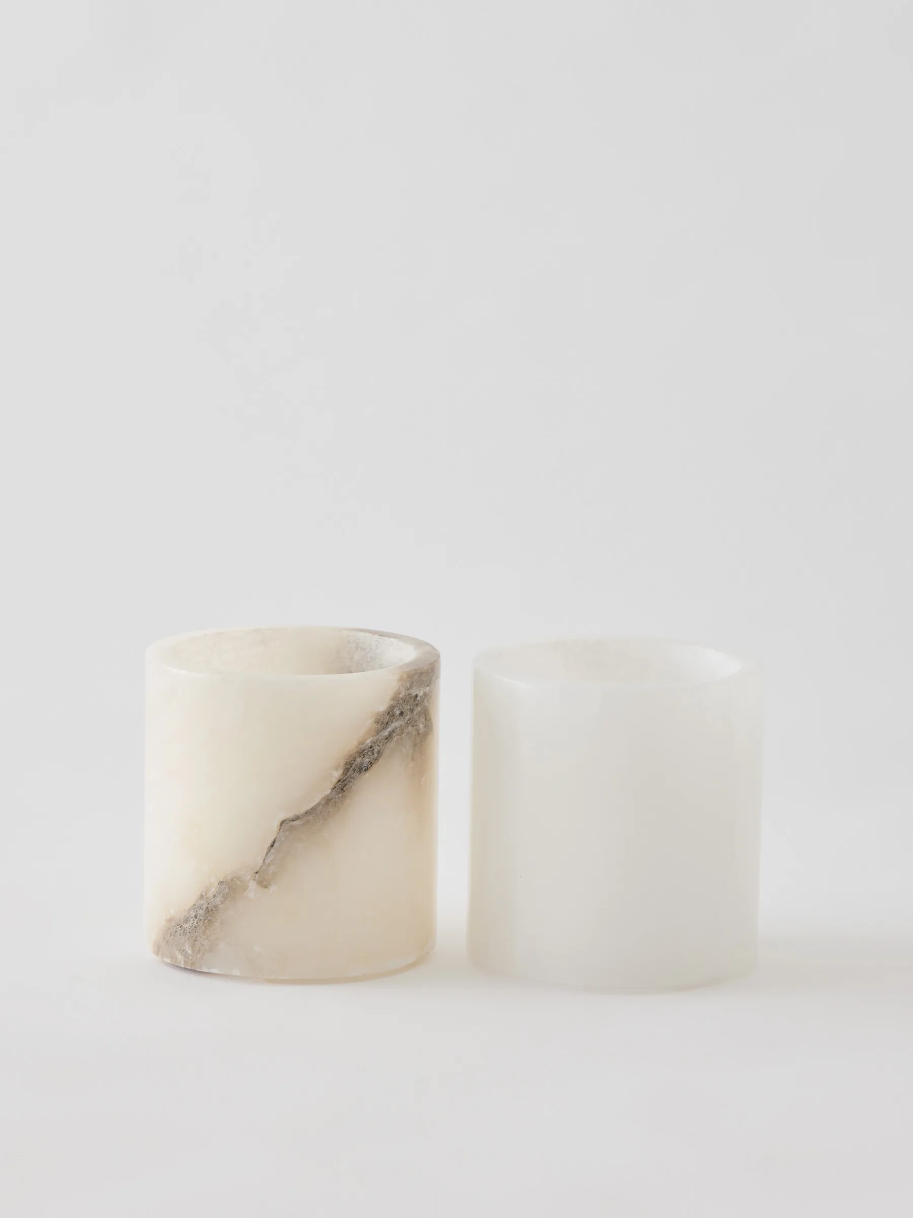 Bougeoir Alabaster, Blanc-beige, XS 7,5 cm Tell Me More