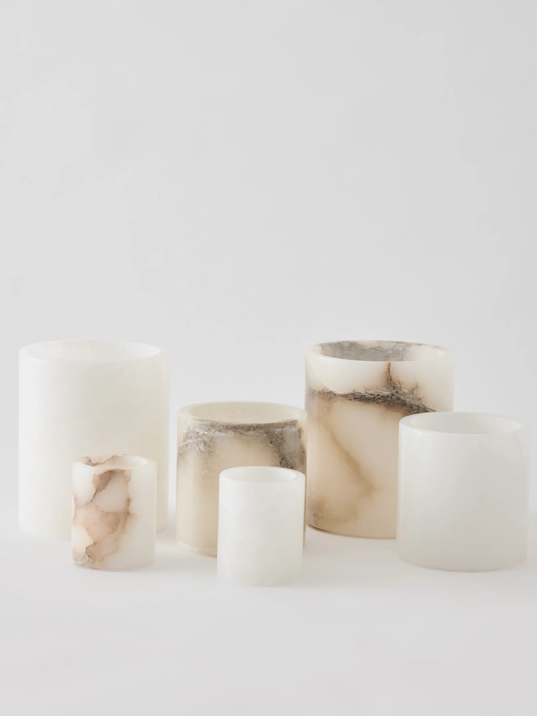 Bougeoir Alabaster, Blanc-beige, XS 7,5 cm Tell Me More