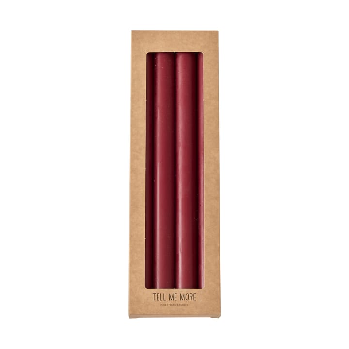 Bougies dîner Tell Me More 28 cm, lot de 4 - Rouge foncé - Tell Me More