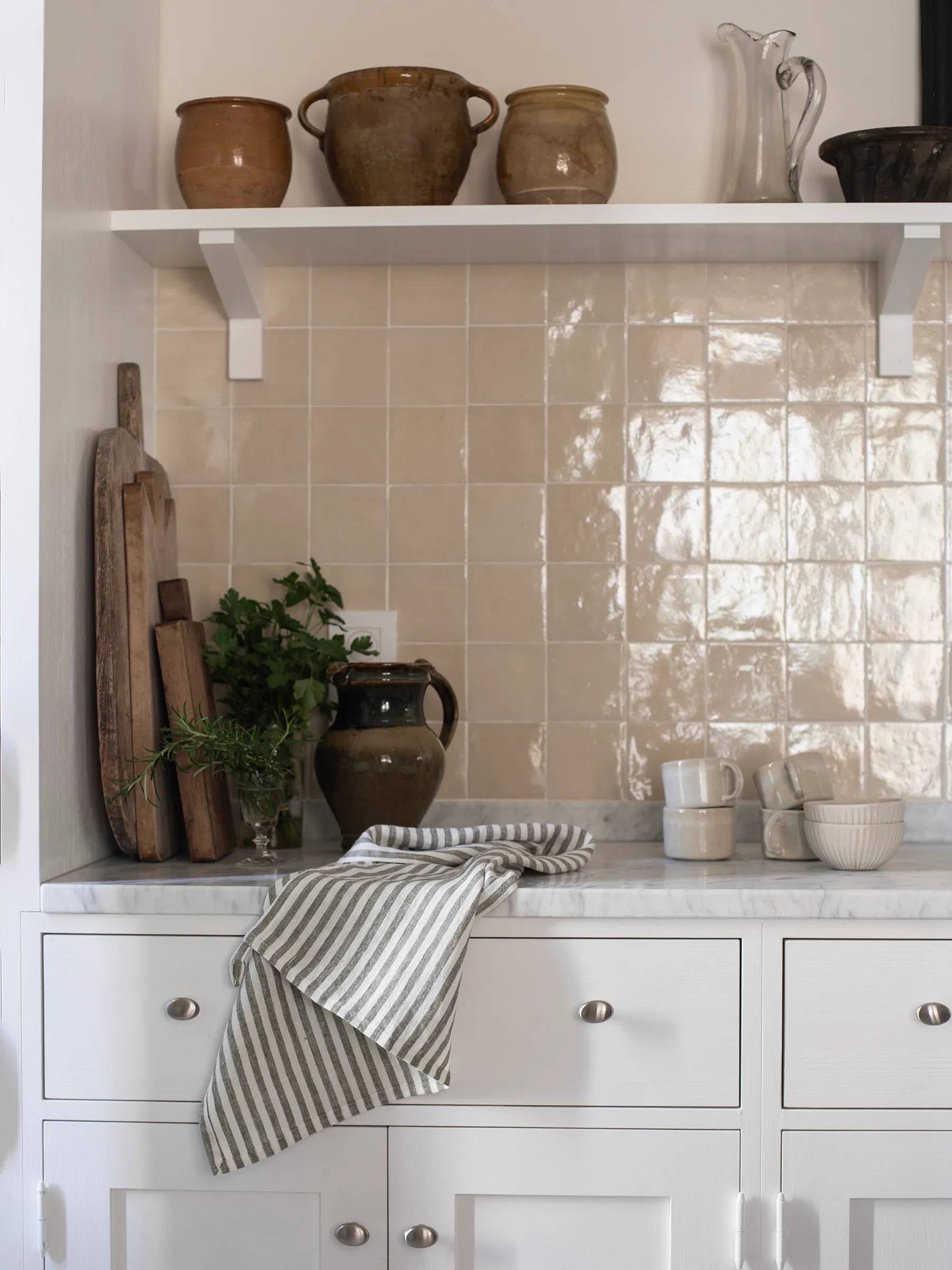 Essuie-mains de cuisine Leon 50x70 cm, Herbe de mer Tell Me More