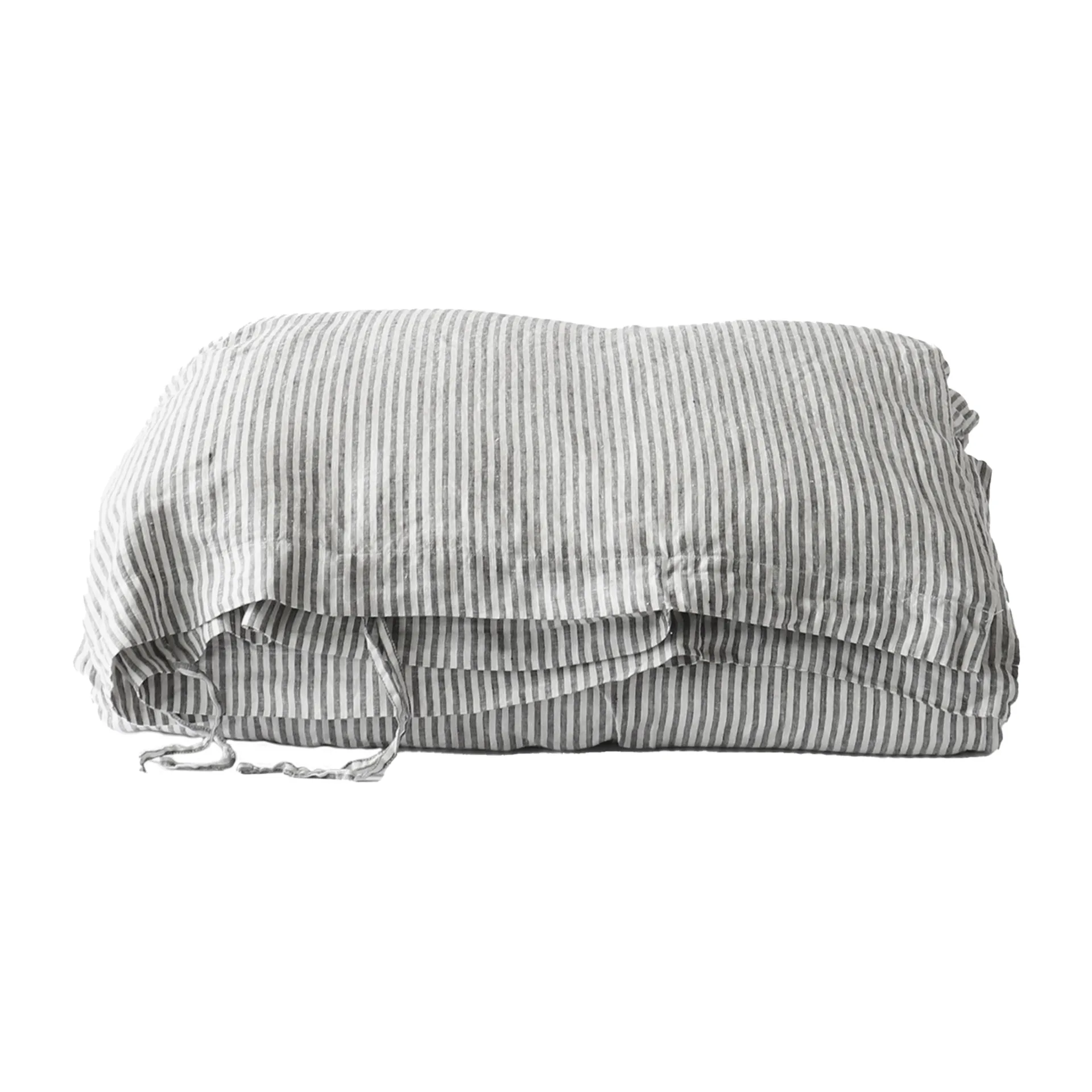 Housse de couette en lin 140x200 cm, Gris/blanc Tell Me More
