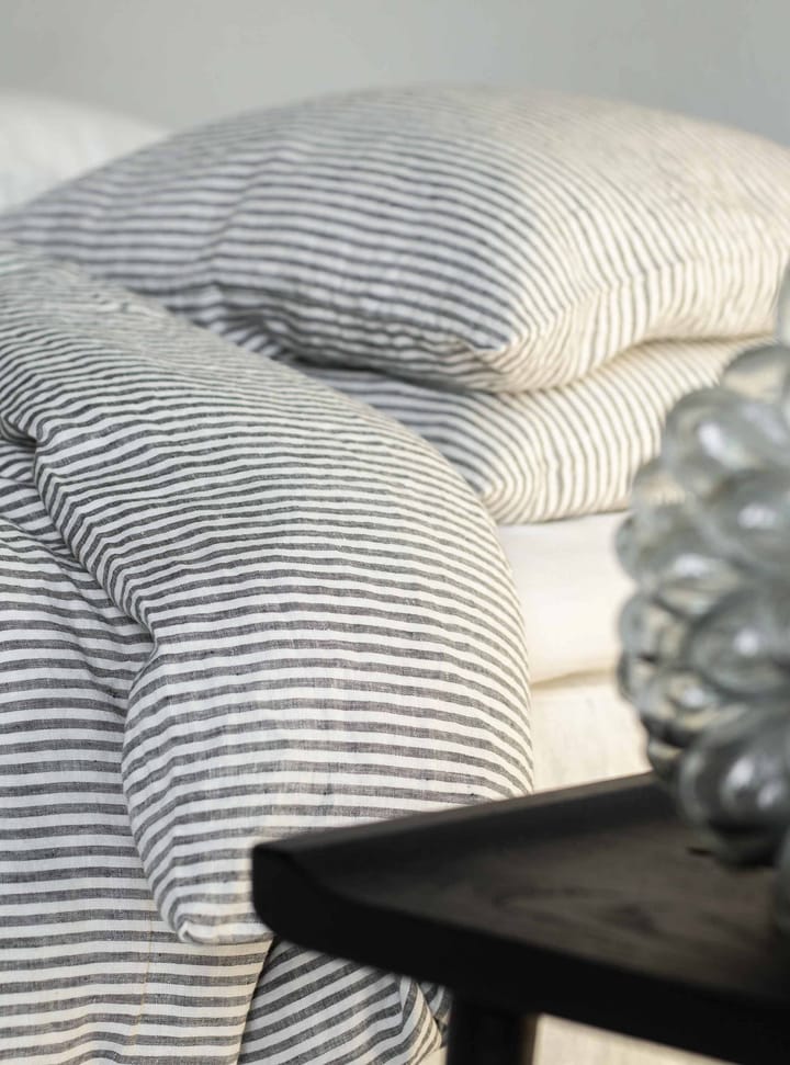 Housse de couette en lin 140x200 cm, Gris/blanc Tell Me More